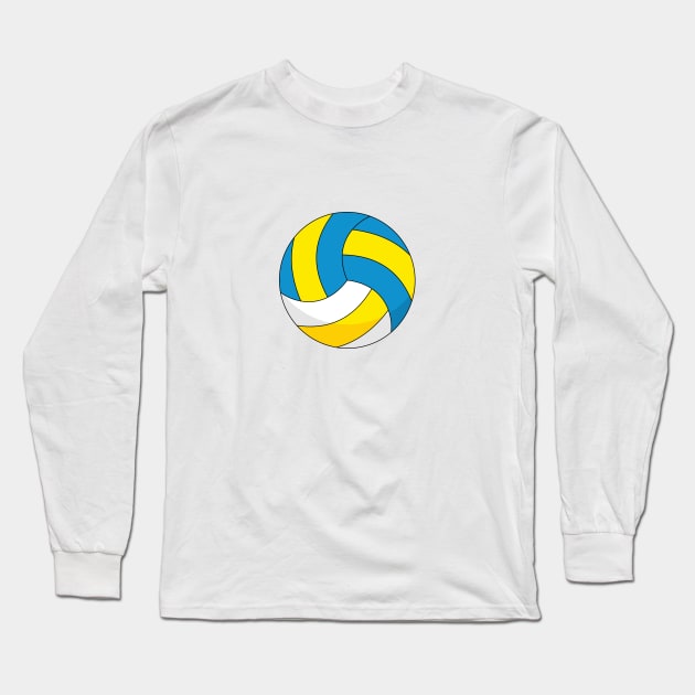 Cartoon Volleyball Ball Long Sleeve T-Shirt by BirdAtWork